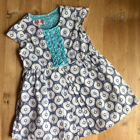 Baby Lulu by Erin Murphy 18 mo. 100% Cotton Floral Cap Sleeve Ruffle Dress - Picture 1 of 9